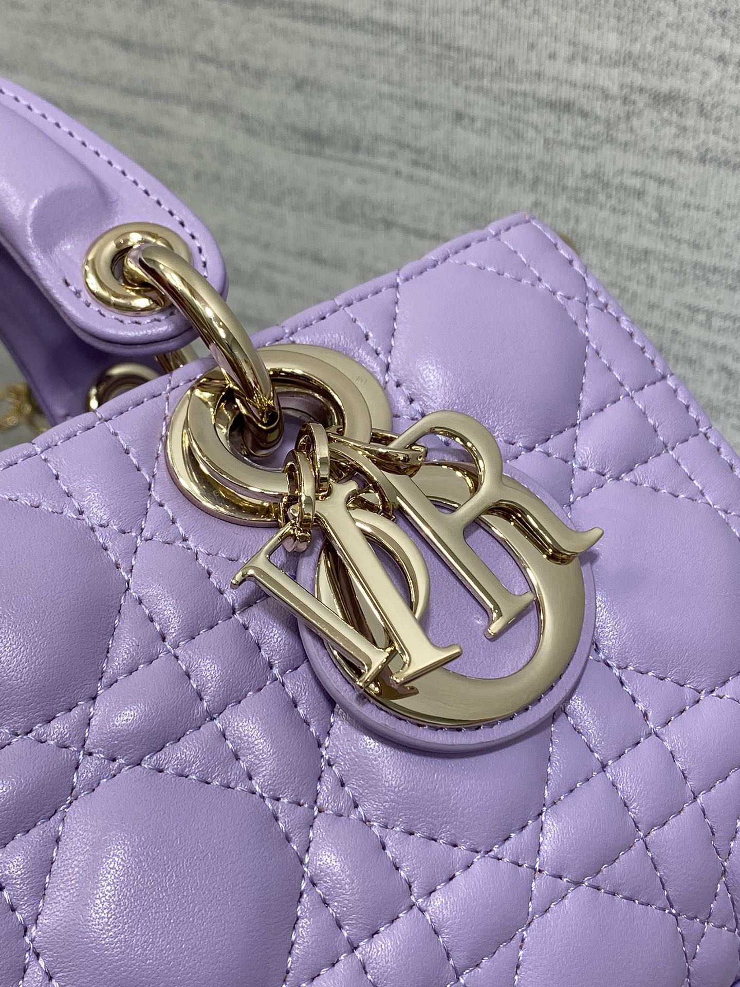 Small Lady D-Joy Bag Purple Cannage Lambskin